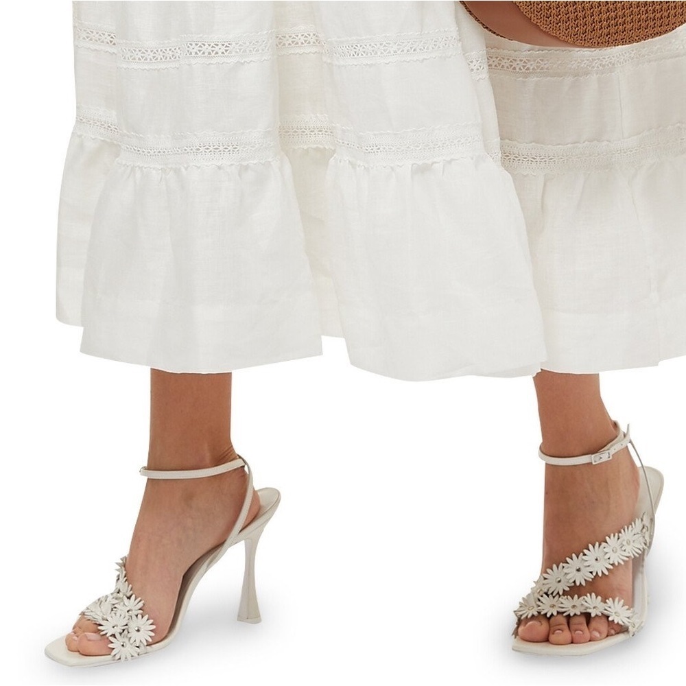 Women’s Poppy Flower Sandals Ankle Strap Mid Heel Shoes Size 220 or 5.5 US New - Picture 2 of 8